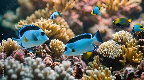 The underwater scenery of fish and coral