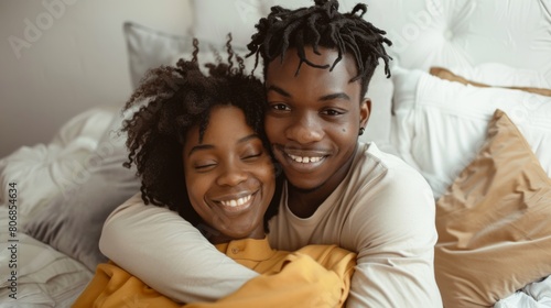The Joyful Embrace of a Couple