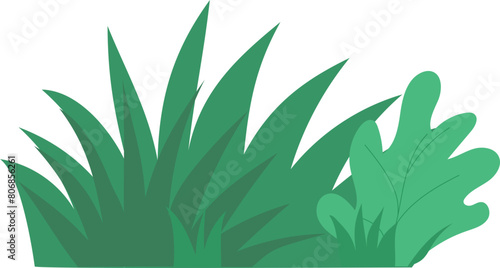 Cartoon bush illustration on transparent background.
