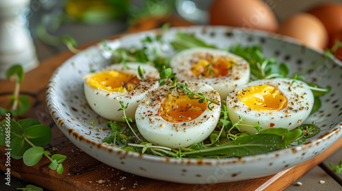 Garnished boiled eggs