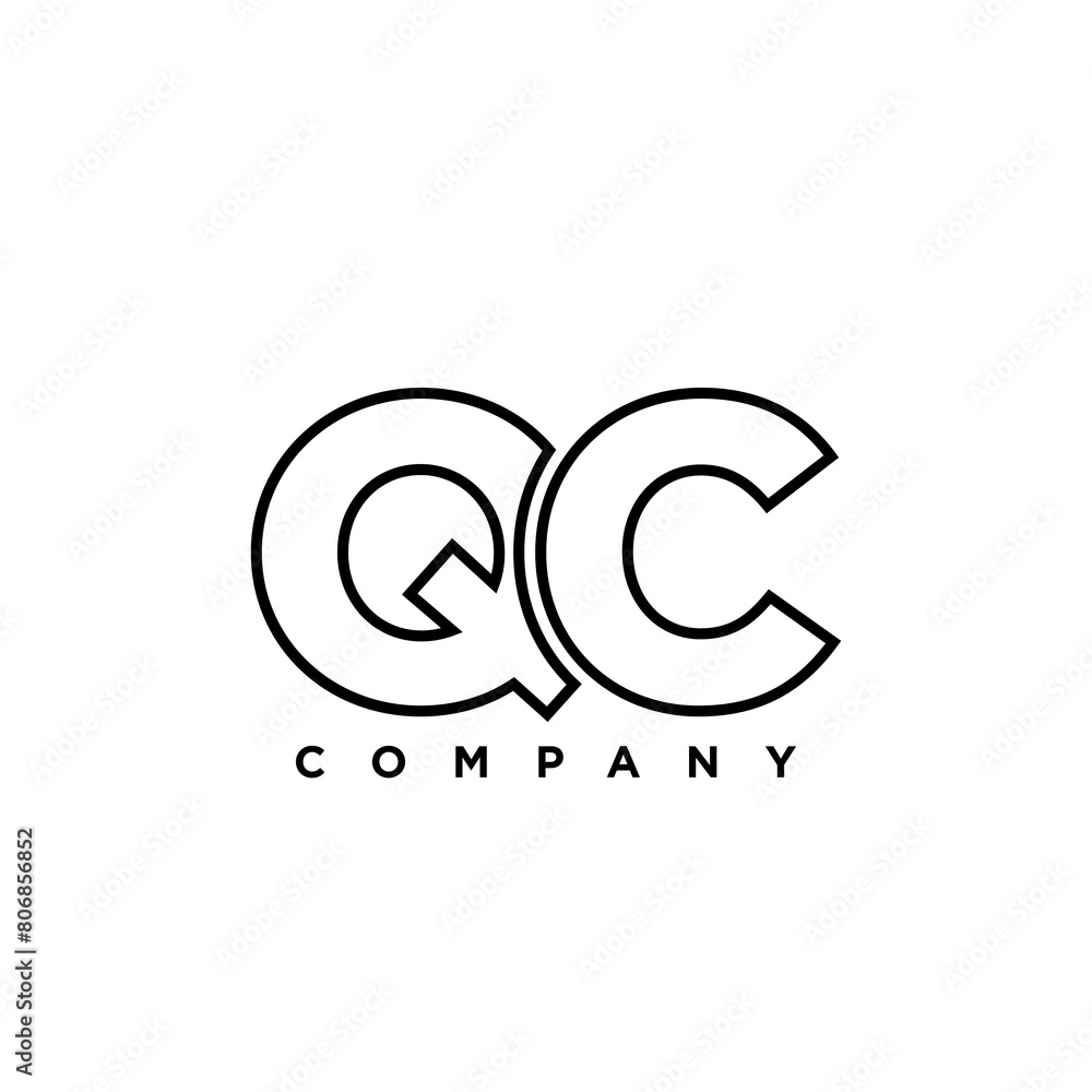 Letter Q and C, QC logo design template. Minimal monogram initial based logotype. Letter Q and C, QC logo design template. Minimal monogram initial based logotype.