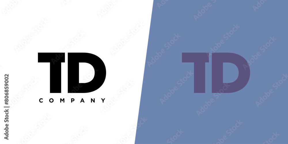 Td Lettering Letter T and D, TD logo design template. Minimal monogram initial based ...