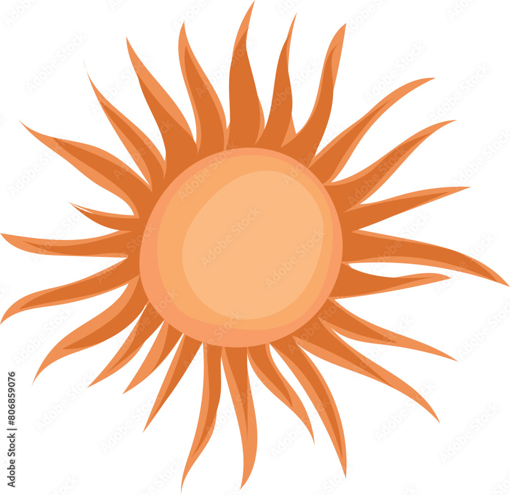 Cartoon sun illustration on transparent background.
Cartoon sun illustration on transparent background.
