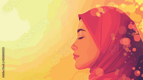 Young Muslim woman on light background Islamic New York
