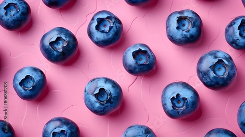Vibrant Blueberry Slices and Whole Forming Captivating Pattern on Bright Background for Magazine Cover or Editorial