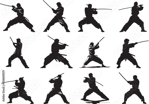 Arnis player Silhouette Vector Illustration