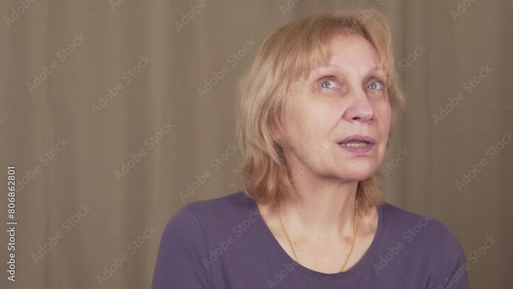 Portrait of a mature woman expressing surprise. Portrait of a mature woman expressing surprise.