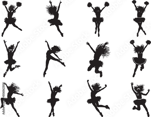 Cheerleader Silhouette Vector Illustration