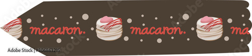 Cream macaron washi tape on transparent background.
