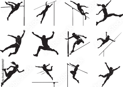 High jump Silhouette Vector Illustration