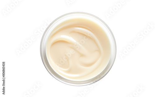 petri dish with cream smear sample on a transparent background