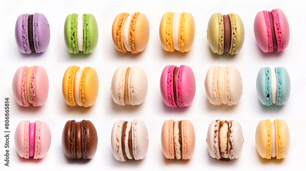 Obraz premium macarons closeup on a white background