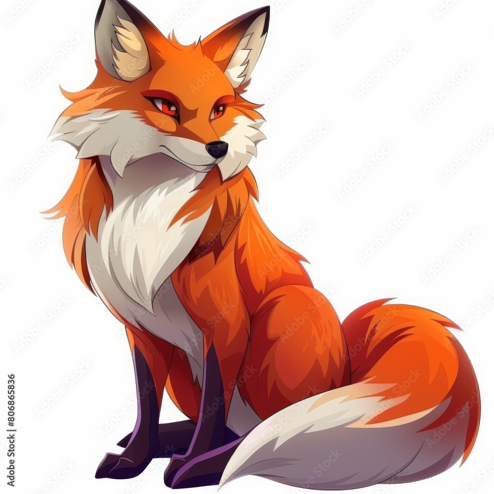 A red fox on the ground, gazing at the camera with a sorrowful expression A red fox on the ground, gazing at the camera with a sorrowful expression