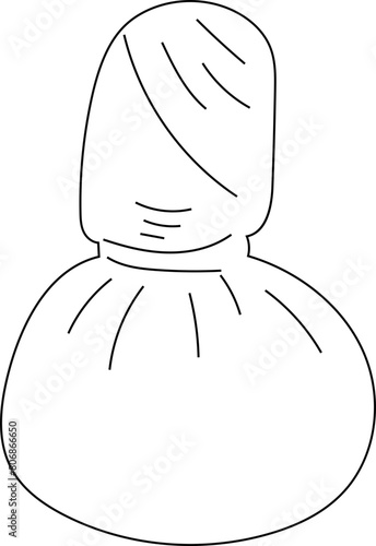 Hand drawn compress ball illustration on transparent background.
