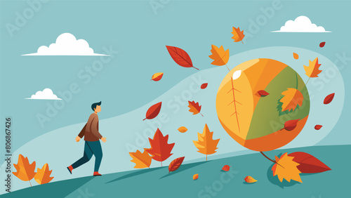 As autumn leaves fall and the world around undergoes transformation the stoic path is walked by those who embrace change without losing their inner. Vector illustration