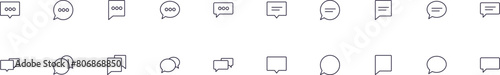 Speech bubble modern web icons for infographics. Simple linear illustration for apps, sites, infographics