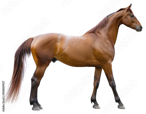 PNG  Brown Arabian horse stallion animal mammal.