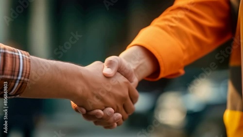 Wallpaper Mural Businessmen making handshake with partner Torontodigital.ca