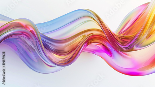 A mesmerizing multicolor glass wavy background set against a pristine white backdrop  evoking a sense of wonder and fascination