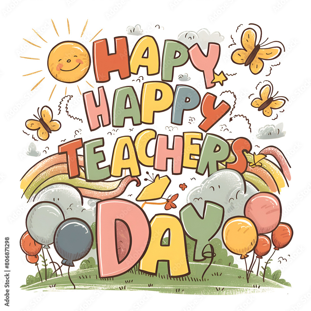 Happy Teacher's day Teacher's day typography concept as template for cards posters Happy Teacher's day Teacher's day typography concept as template for cards posters