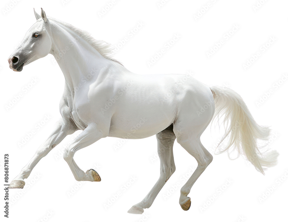 PNG  White Arabian horse stallion animal mammal.