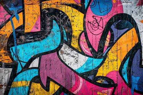 vibrant seamless pattern of colorful graffiti art layered on weathered concrete capturing the raw energy and creative expression of urban street culture artistic background illustration