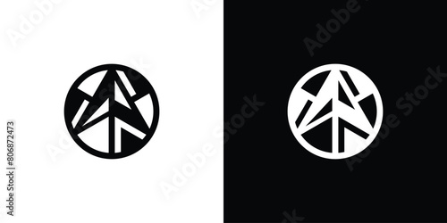 Abstract North Arrow with Compass Circle Icon Logo Symbol Vector Design Inspiration.