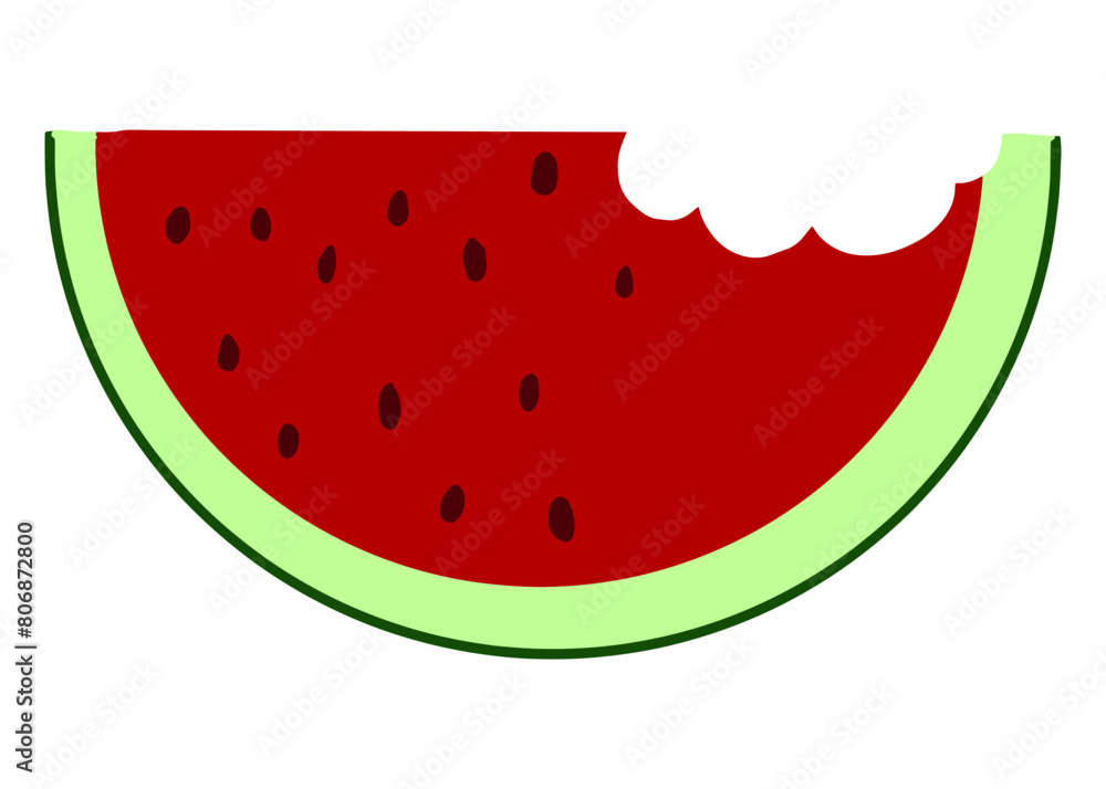 Bitten Slice Of Watermelon Bitten Slice Of Watermelon