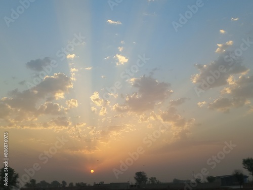 sunset over the city