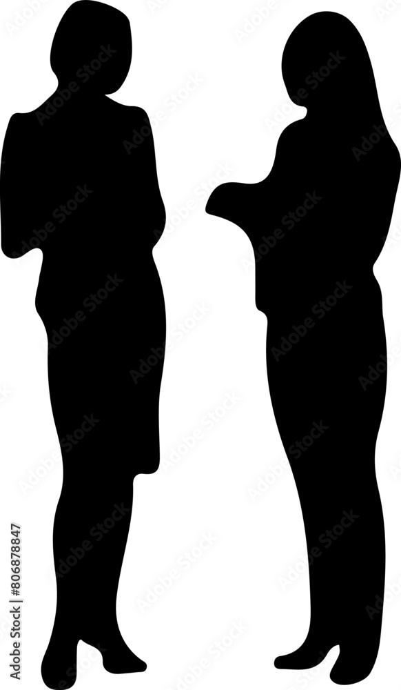 Silhouette of a woman and child in elegant pose Silhouette of a woman and child in elegant pose