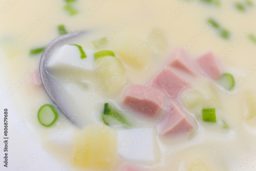 Cold soup on a vegetable basis (Okroshka) before drinking Cold soup on a vegetable basis (Okroshka) before drinking