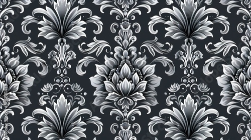 Damask pattern wallpaper