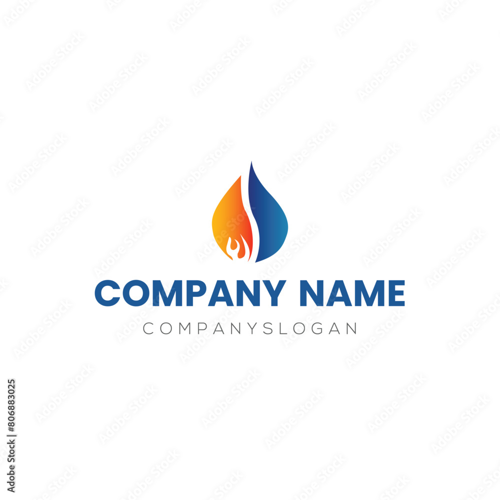Fire logo design, vector logo design, illustration 