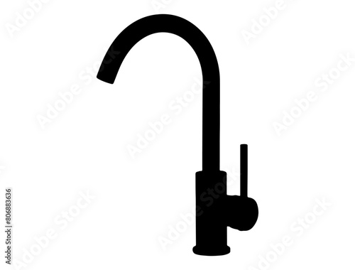 Kitchen faucet silhouette vector art