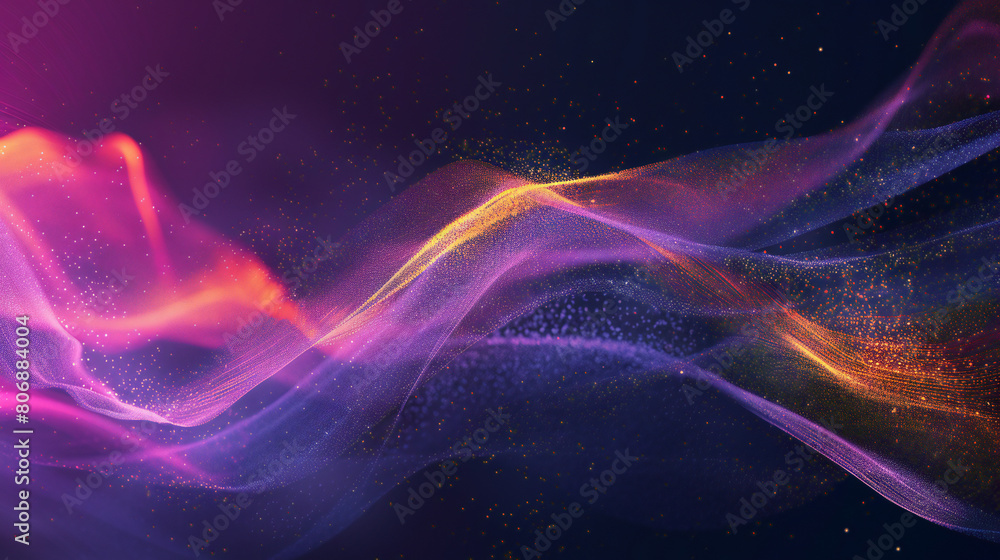 Vibrant Gradient Glow: A Bold and Striking Design Featuring a Purple-Orange Color Wave on a Grainy Abstract Background