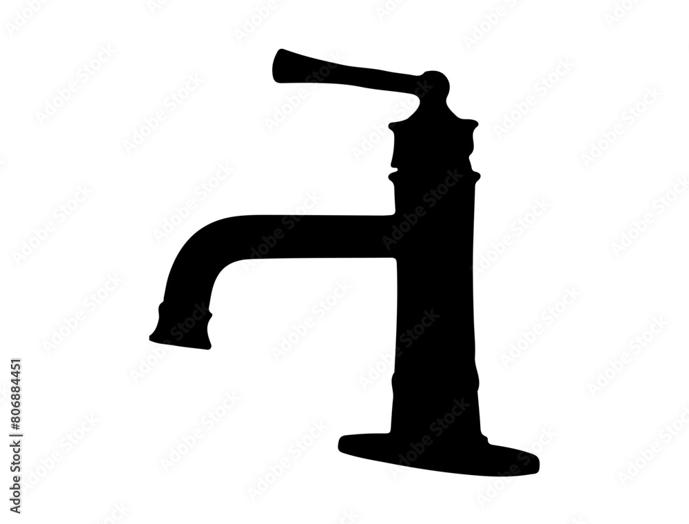 Kitchen faucet silhouette vector art Kitchen faucet silhouette vector art