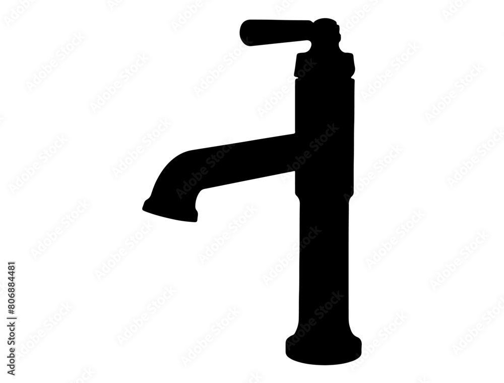 Kitchen faucet silhouette vector art Kitchen faucet silhouette vector art