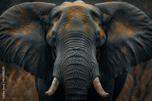Close up of an elephant in the desert  photo