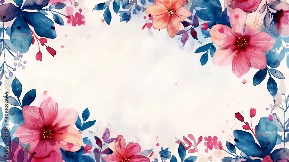 Design a series of watercolor name tags for a garden party, each with a unique floral frame surrounding the guests name, isolated on a white backdrop