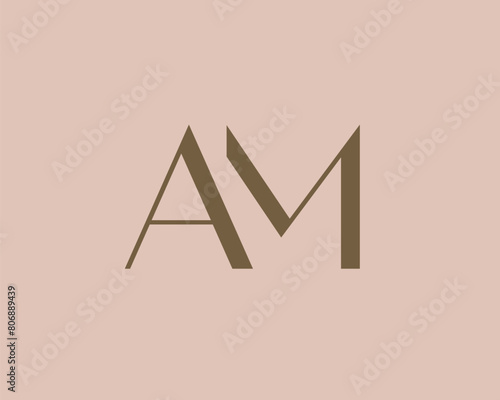 AM letter logo icon design. Classic style luxury initials monogram.