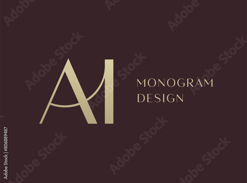 AI letter logo icon design. Classic style luxury initials monogram.