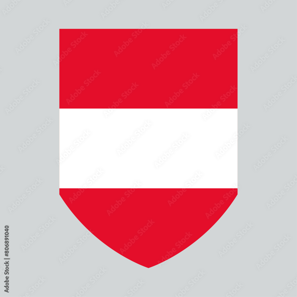Austria Flag in Shield Shape Frame Austria Flag in Shield Shape Frame