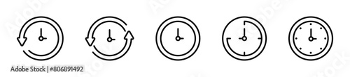 Time and Clock icons set. Clocks icon set. Clock icons
