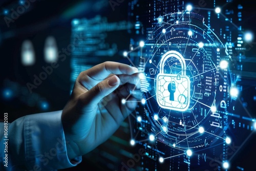 Deploy encryption technology and secure APIs across enterprise networks, ensuring cyber protection and risk management through password protection and secure communication protocols. photo