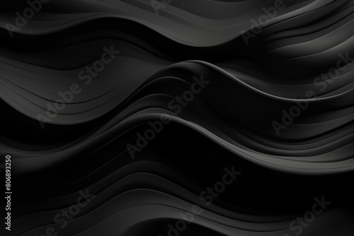 Black abstract wavy pattern in black color, monochrome background with copy space texture for display products blank copyspace for design text photo