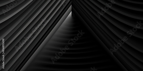 Black concentric gradient triangles line pattern vector illustration for background, graphic, element, poster with copy space texture for display products