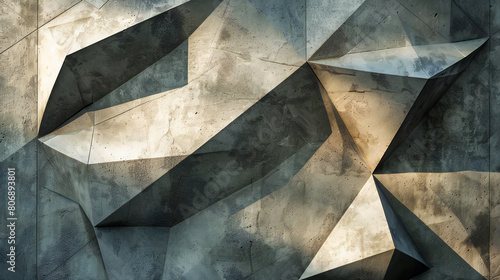 Contemporary Artistry: A Modern Masterpiece - Abstract Geometric Patterns and Polygonal Texture Unite in Minimalist Harmony