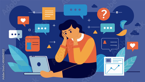An individual lost in a maze of online forums and comment sections where misinformation and misinformation run rampant..
