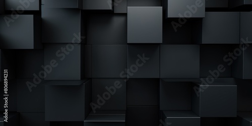 Black minimalistic geometric abstract background with seamless dynamic square suit for corporate, business, wedding art display products blank 