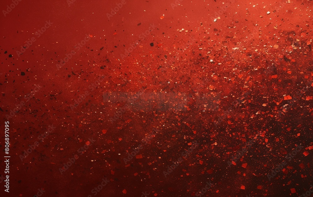 Red abstract background, micro particles, glitter. Banner, poster, background